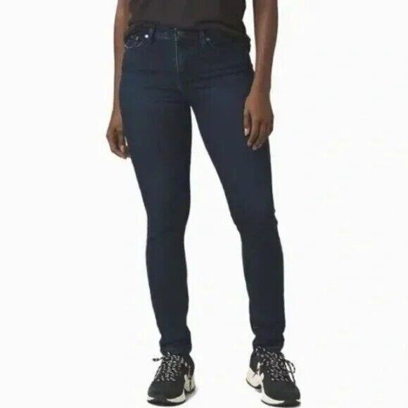NWT prAna Sienna Skinny Cotton Stretch Jeans Mid Rise 0 / 25 Deep Blue #3313 - Picture 1 of 14